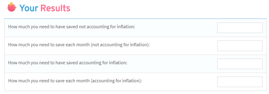 Retirement Calculator Results