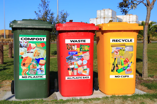 recycling bins