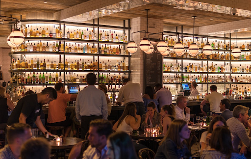 busy wine bar