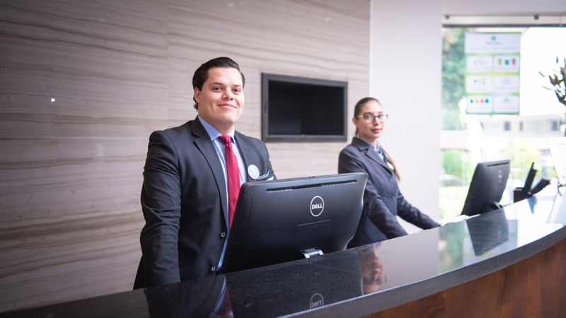 Hotel reception desk