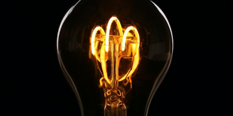 lightbulb on black background