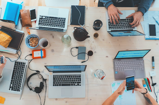 meeting with laptops