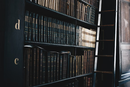old books on bookcase