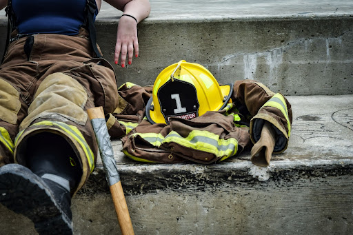 resting firewoman