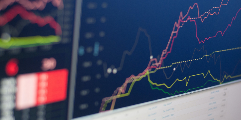 monitor displaying graph