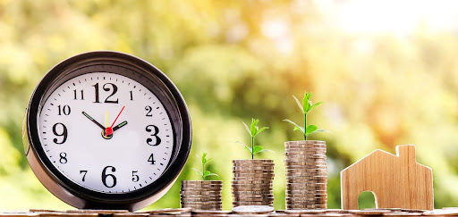 clock and coins