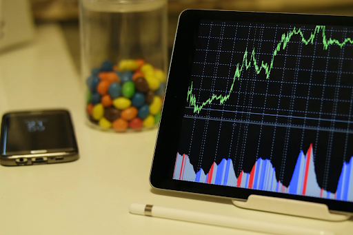 tablet displaying graph