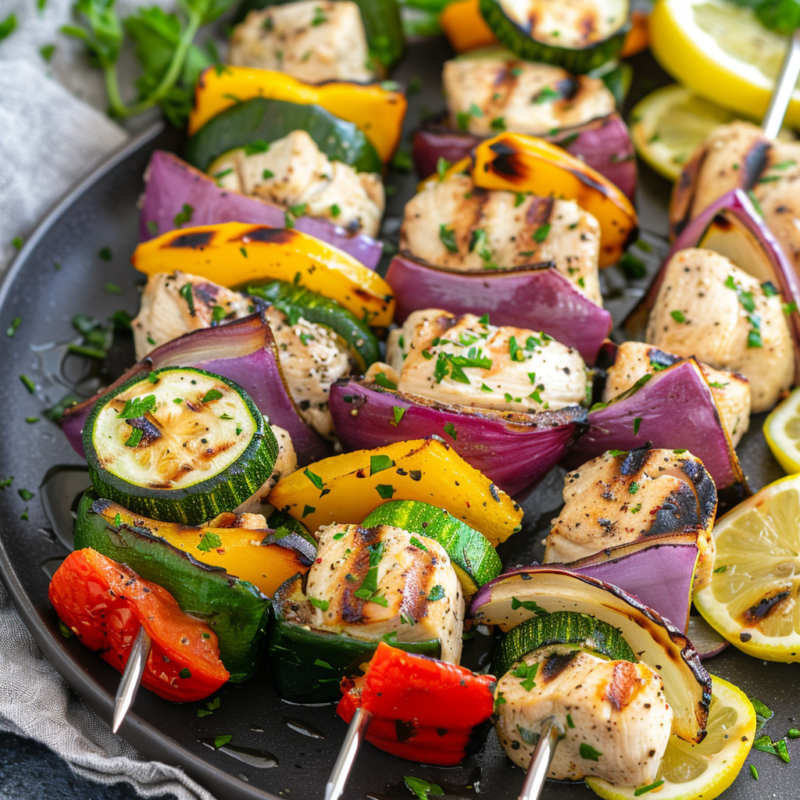 Chicken and Vegetable Skewers
