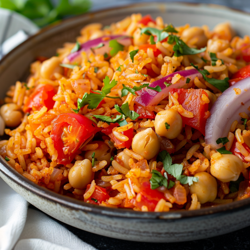 Spicy Chickpea and Tomato Rice