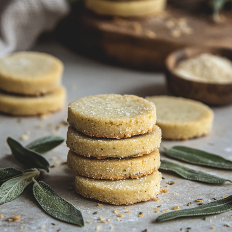 Brown Butter Sage Shortbread Cookies