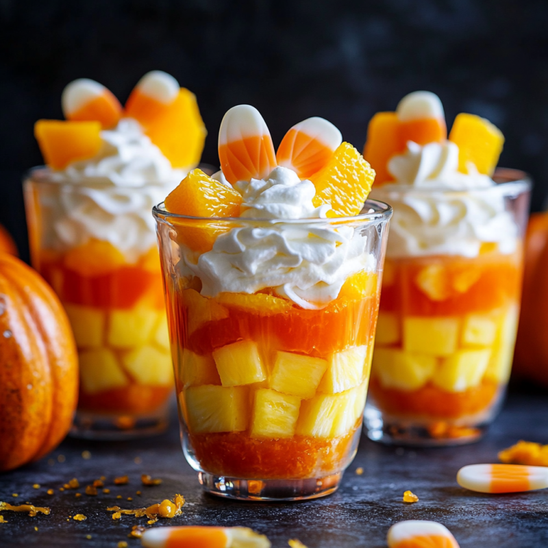 Candy Corn Fruit Parfaits