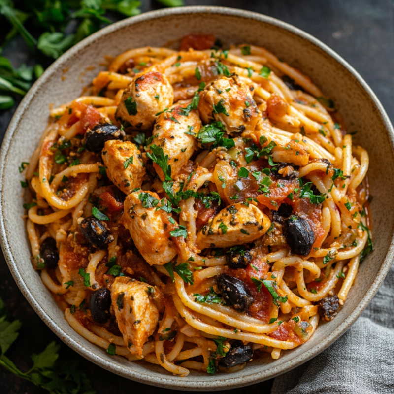 Chicken Puttanesca Pasta