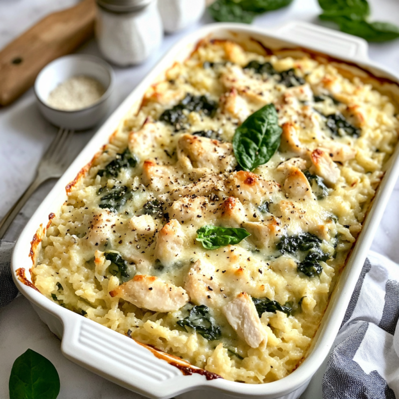 Chicken and Spinach Rice Casserole
