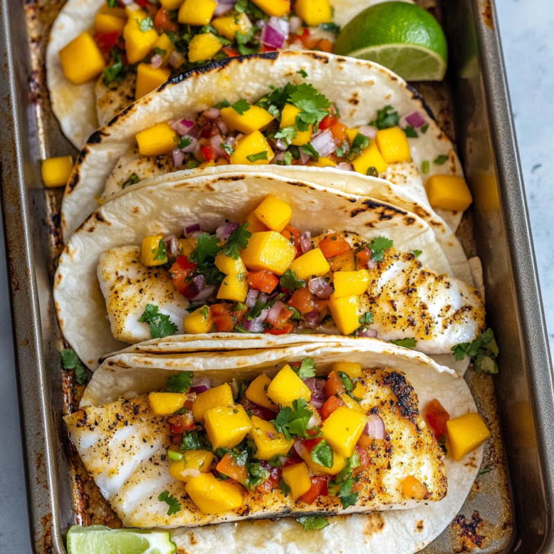 Fish Tacos with Mango Salsa