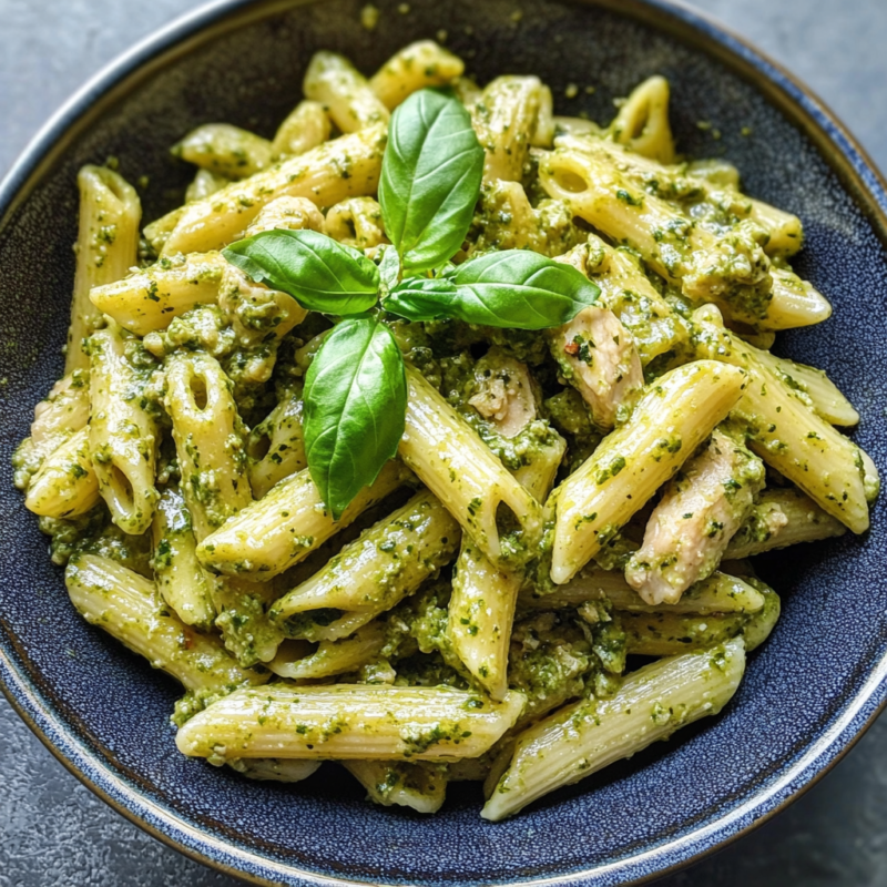 Ground Chicken Pesto Pasta