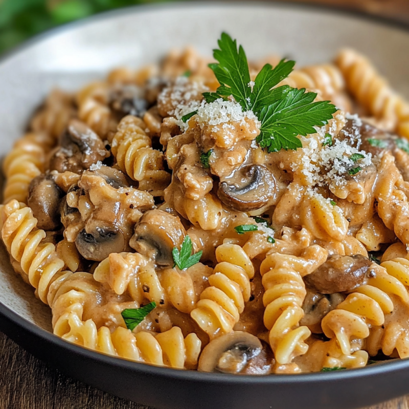 Ground Chicken and Mushroom Pasta