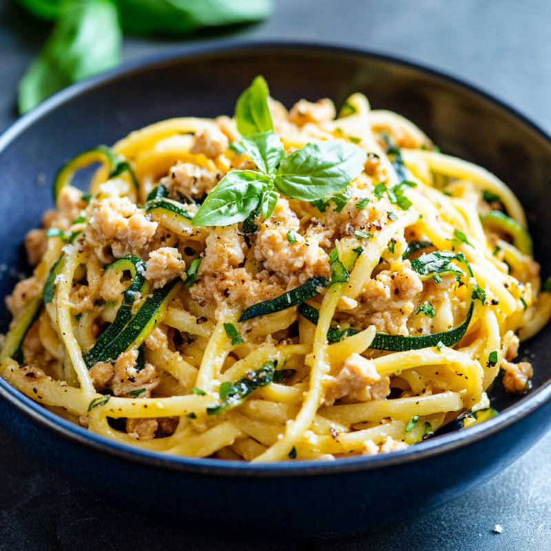Ground Chicken and Zucchini Pasta