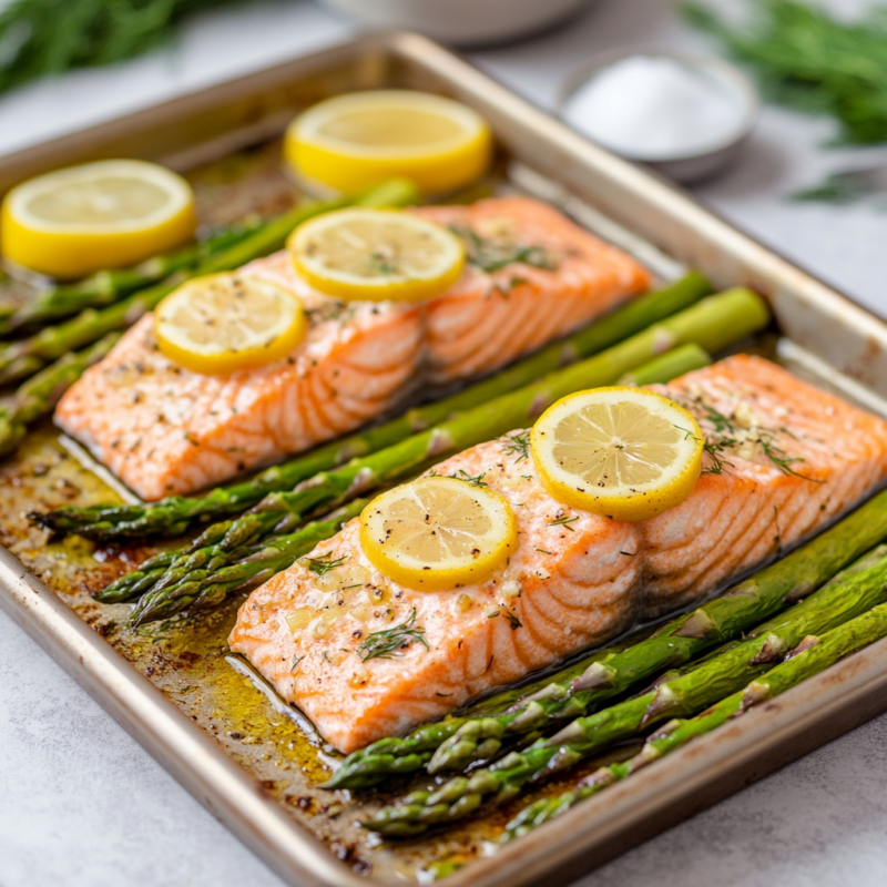 Keto Baked Salmon with Asparagus