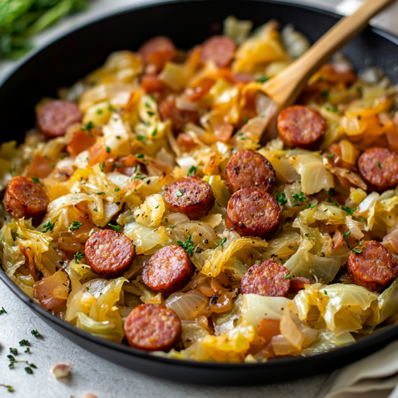 Keto Sausage and Cabbage Skillet
