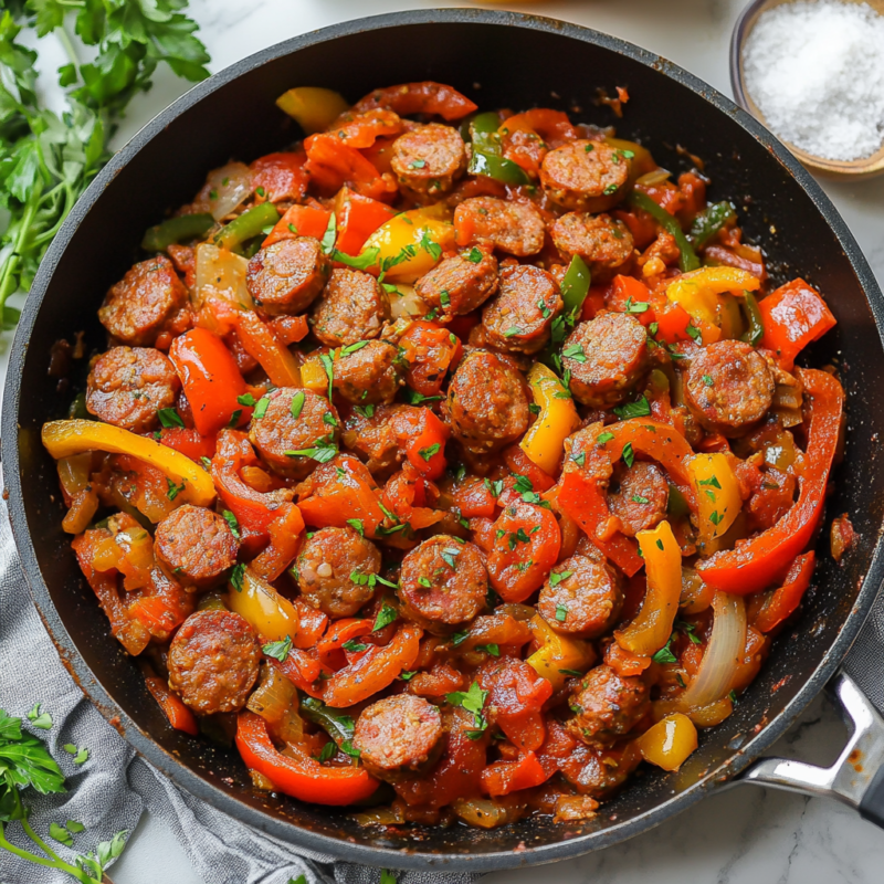 Keto Sausage and Pepper Skillet