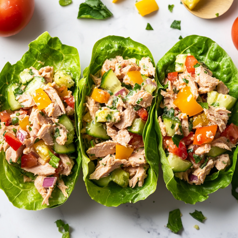Keto Tuna Salad Lettuce Wraps