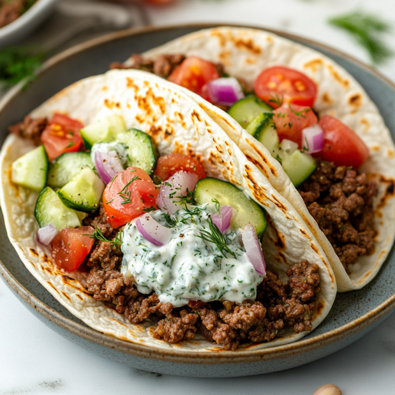 Lamb Tacos with Tzatziki Sauce