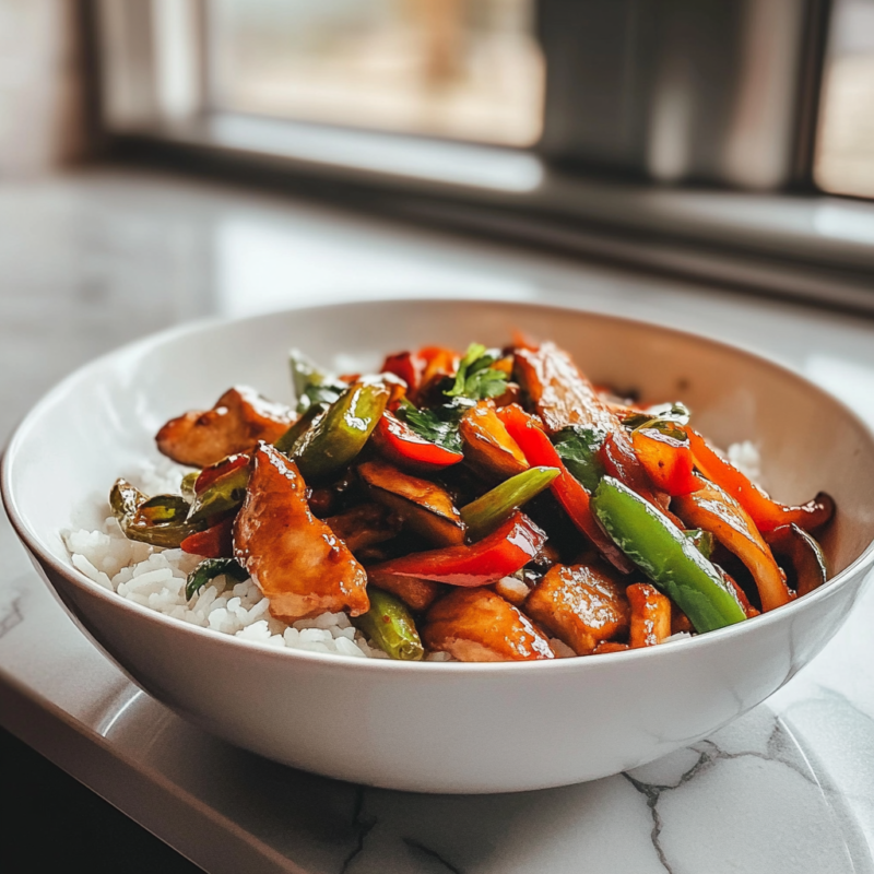 Large Family Meal - Vegetable Stir-Fry with Rice