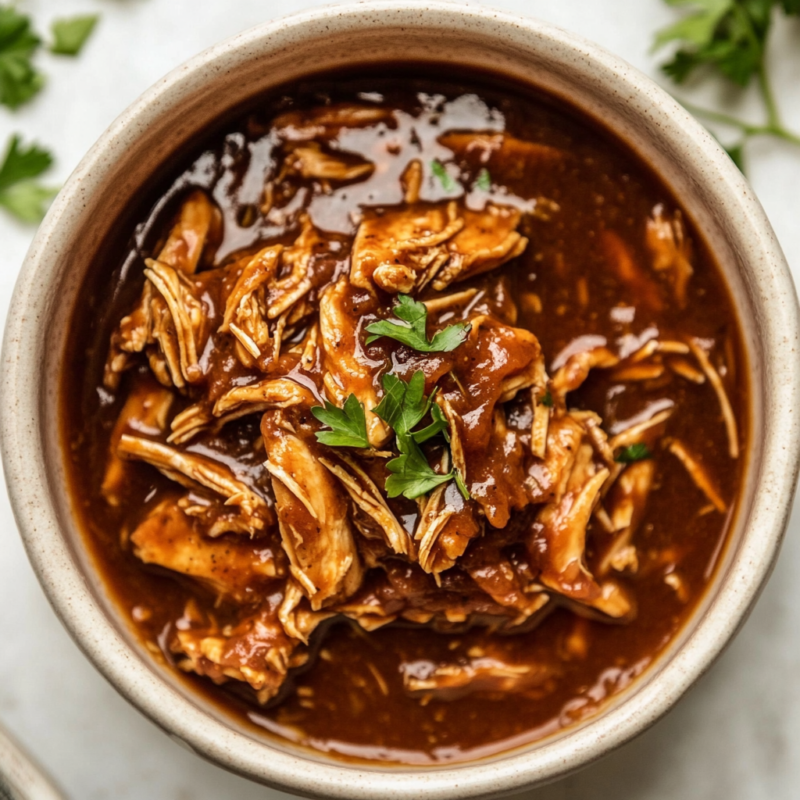 Slow Cooker BBQ shredded Chicken