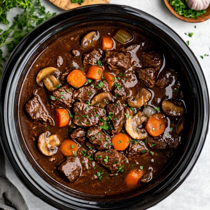 Slow Cooker Beef Bourguignon step photo