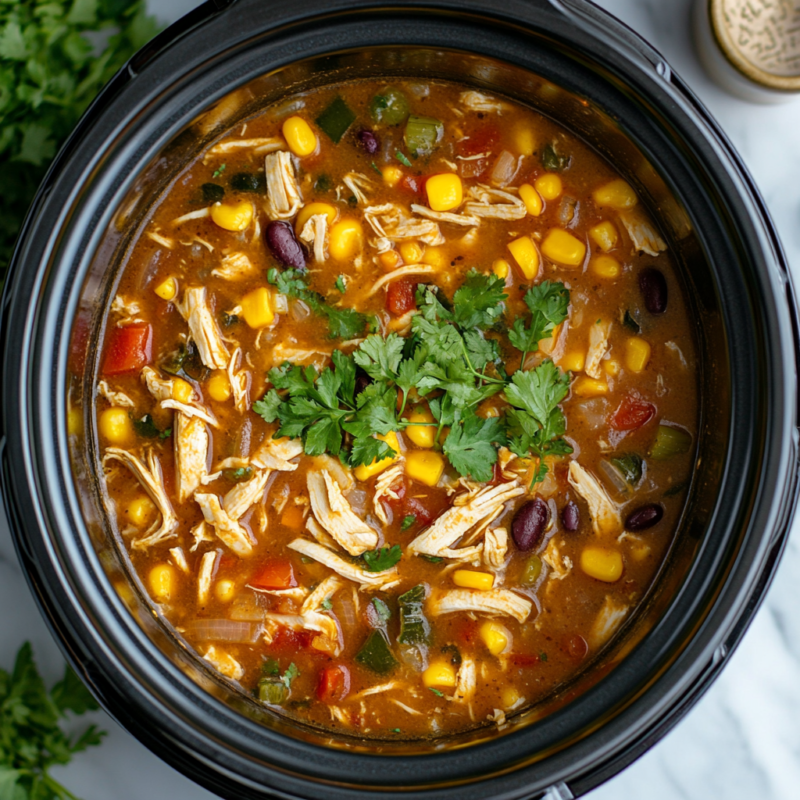 Slow Cooker Chicken Tortilla Soup