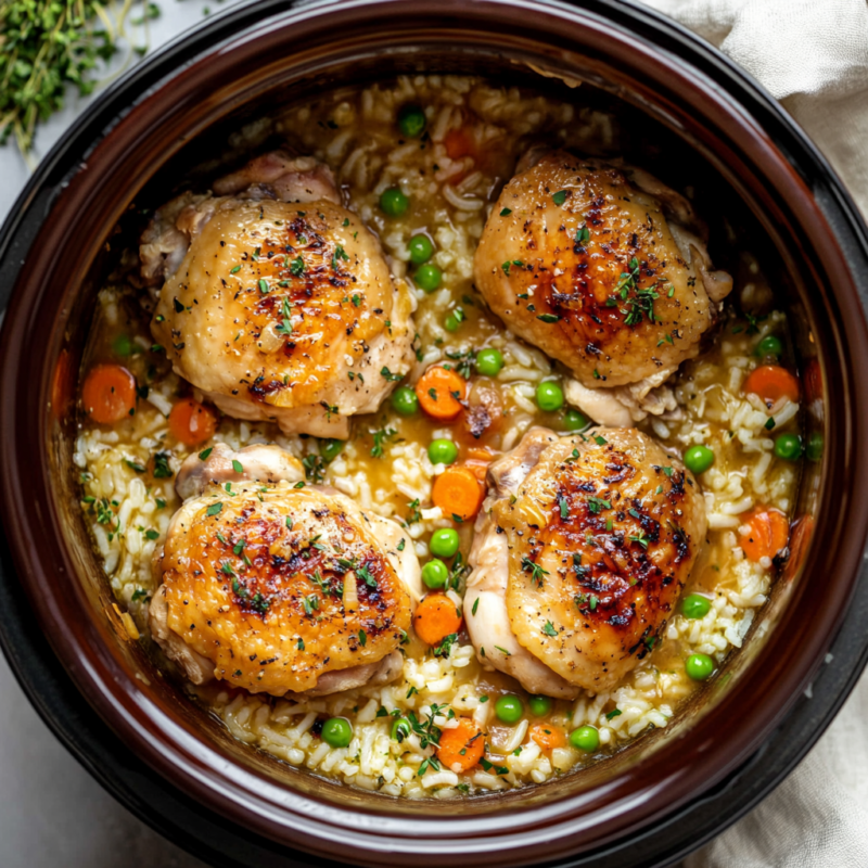 Slow Cooker Chicken and Rice
