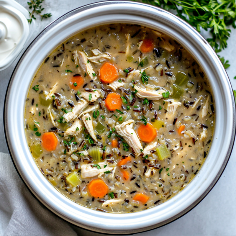 Slow Cooker Chicken and Wild Rice Soup