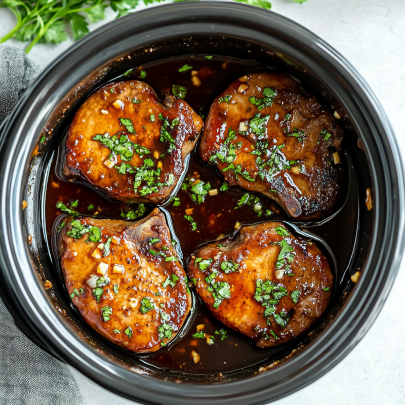 Slow Cooker Honey Garlic Pork Chops