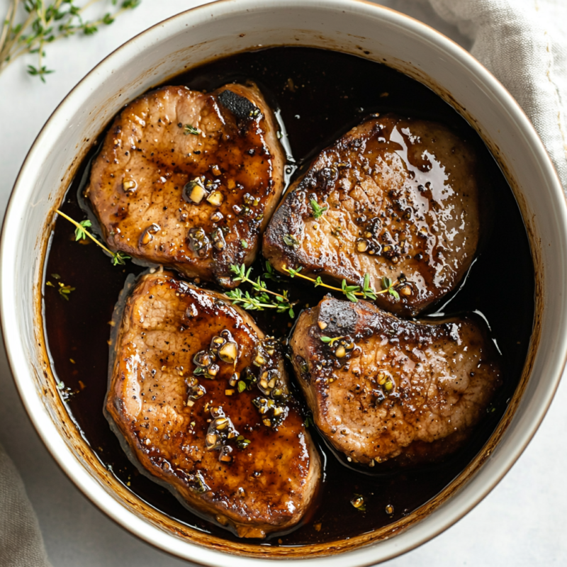 Slow Cooker Pork Chops with Balsamic Fig Sauce