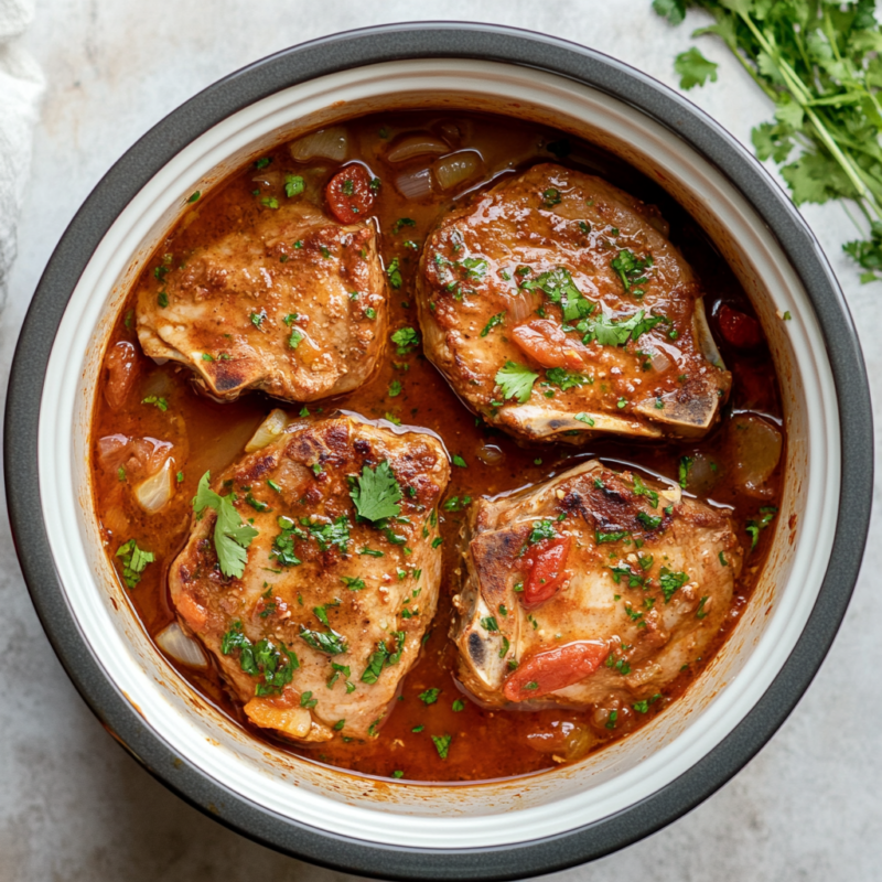 Slow Cooker Pork Chops with Moroccan Spices
