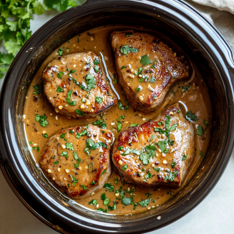 Slow Cooker Pork Chops with Thai Peanut Sauce