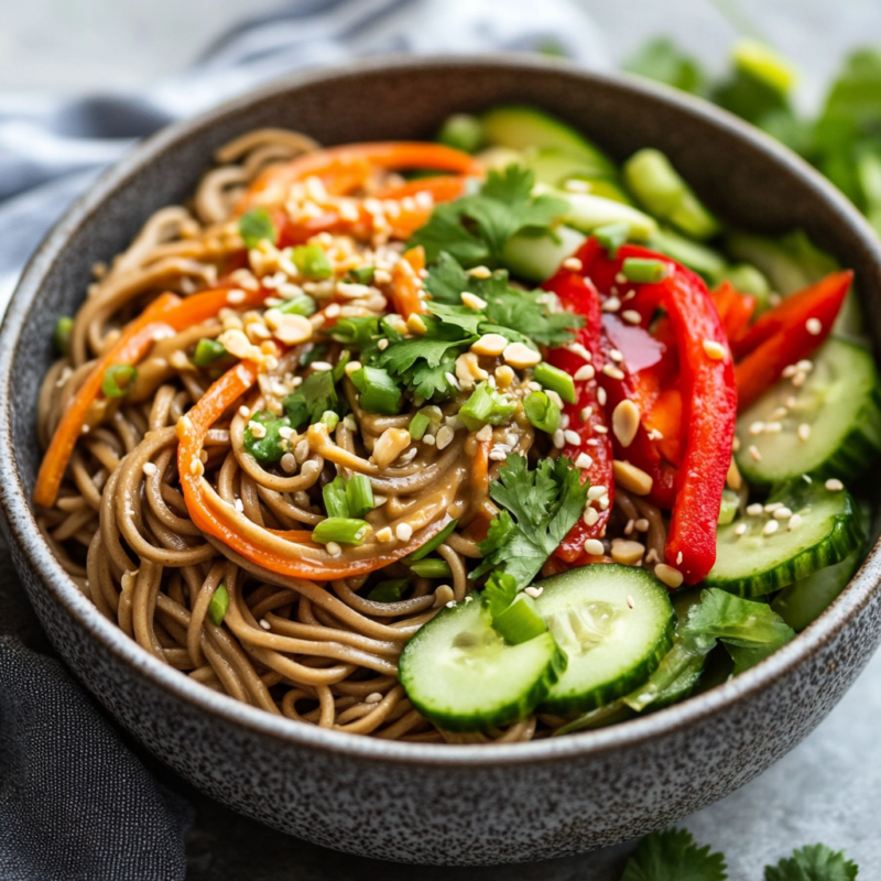 Soba Noodle Salad with Peanut Sauce
