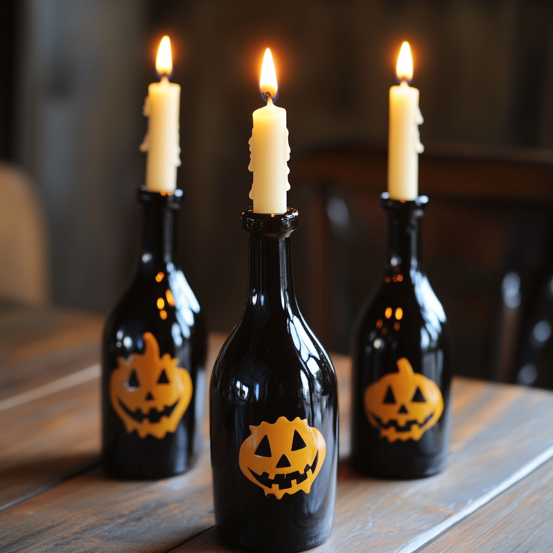 Wine Bottle Candlestick Holders