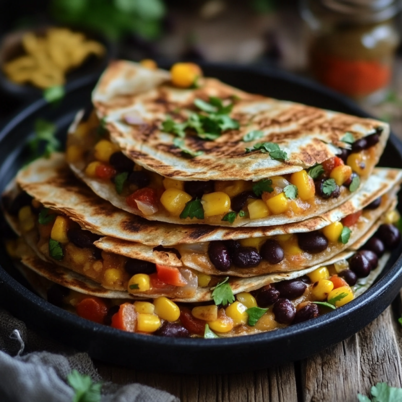 black bean and corn quesadillas