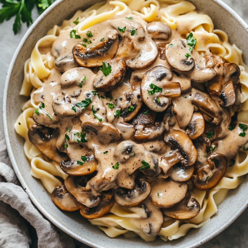 vegan mushroom stroganoff