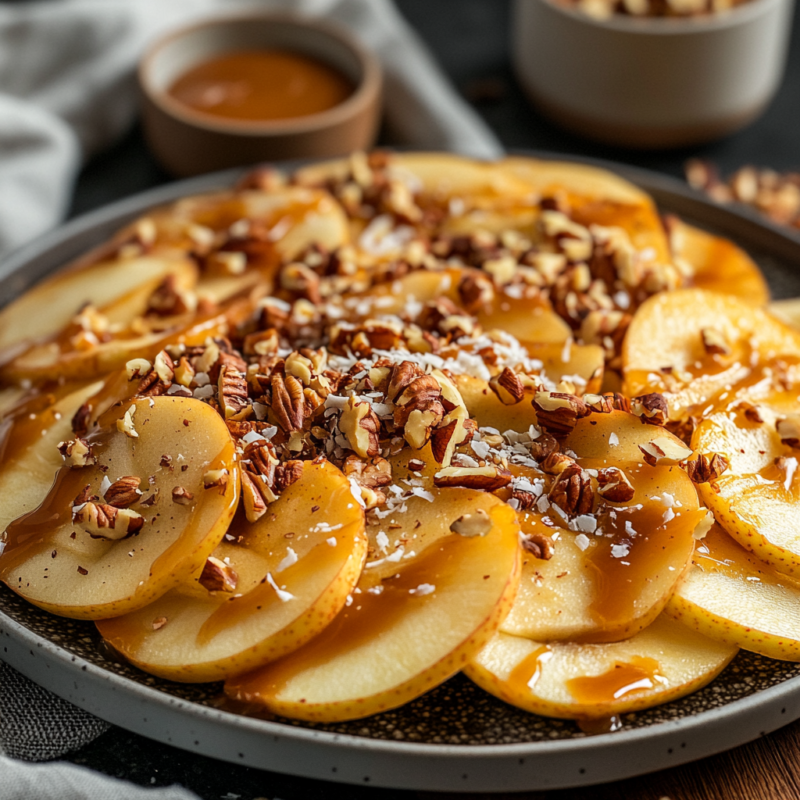 Air Fryer Caramel Apple Nachos