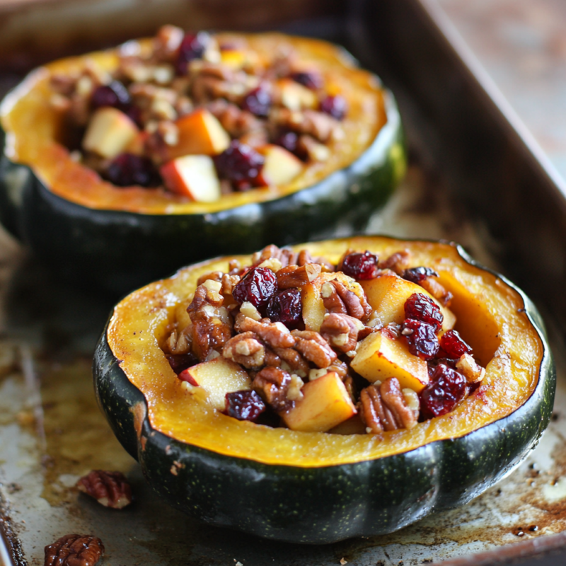Apple Cinnamon Stuffed Acorn Squash