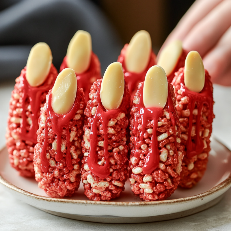 Bloody Finger Rice Krispie Treats