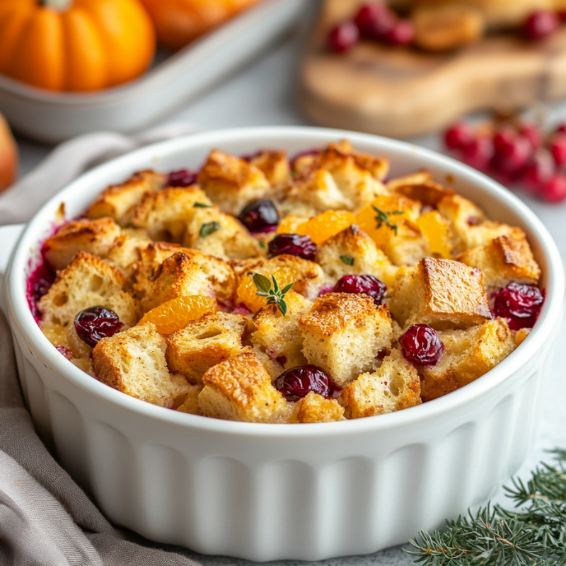 Cranberry Orange Bread Pudding