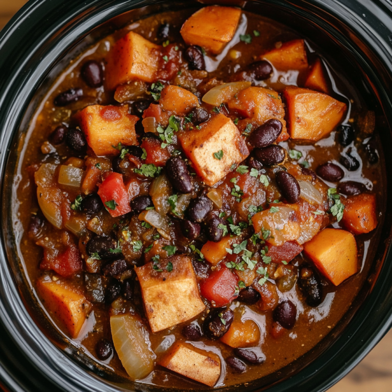 Crockpot Sweet Potato and Black Bean Chili