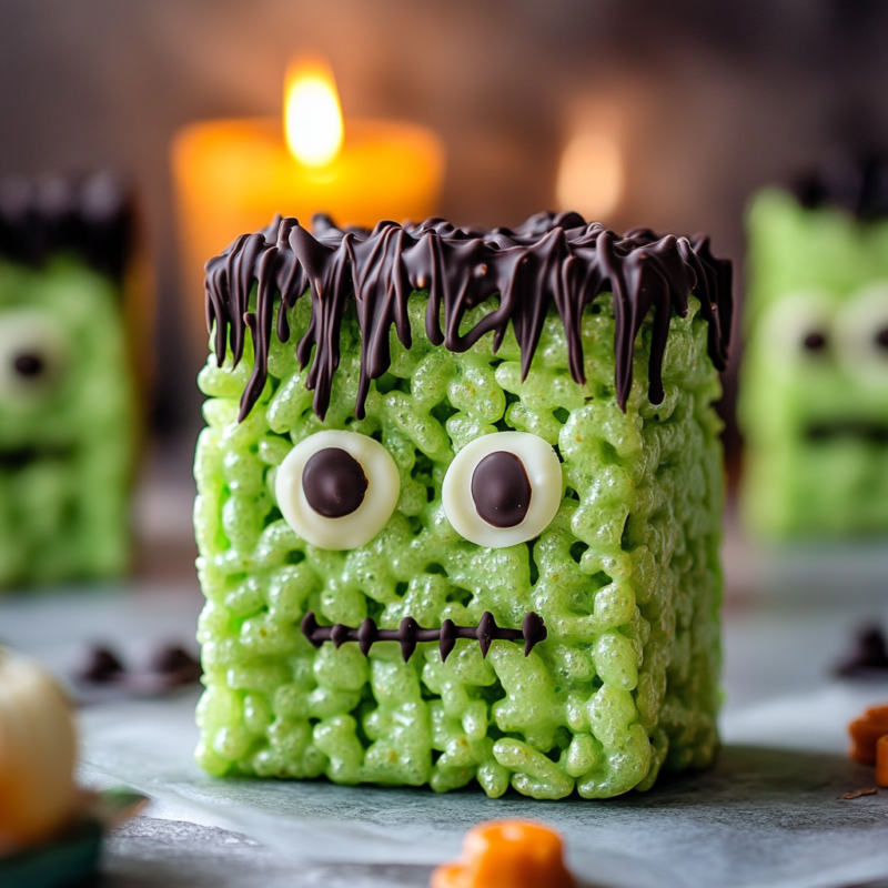 Frankenstein Rice Krispie Treats