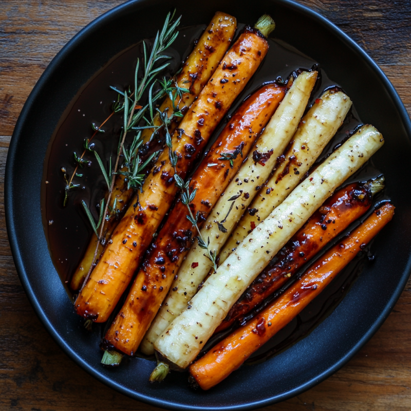 Maple-Balsamic Glazed Carrots and Parsnips
