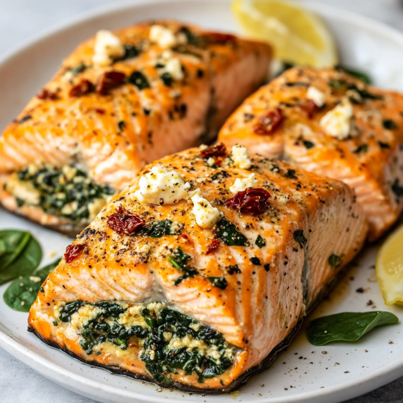 Mediterranean Stuffed Salmon