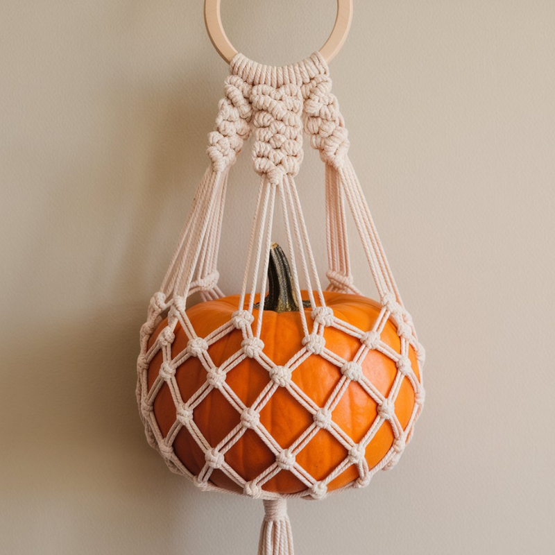 Pumpkin Macrame Hanger