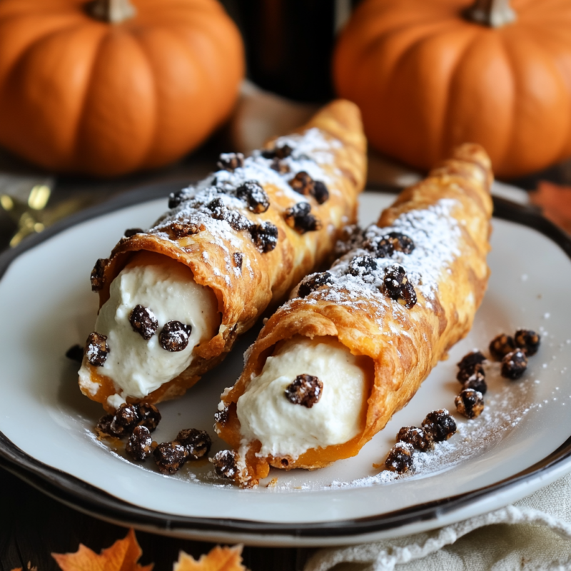 Pumpkin Ricotta Cannoli